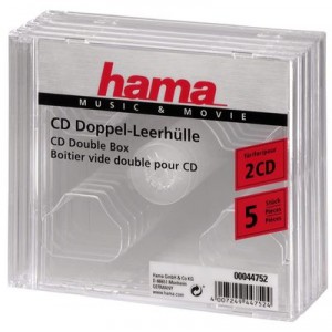 Support HAMA Boite de CD-Double Transparente (x5) Lot de 5 (00044752)