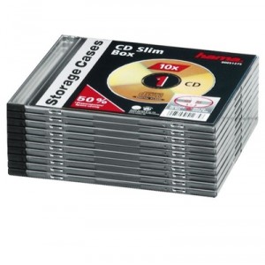 Support HAMA Boites "SLIM" Vides Transparentes pour CD (x10) Lot de 10 (00051275)