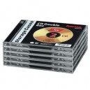 Support Hama Boîtiers Vides Transparents Fond Noir - Boîtiers Double CD - 00044745 Lot de 5