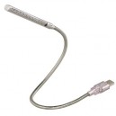 Support Hama - Col de cygne - Lampe USB flexible pour PC portable - 10 leds - Argent (00039730)