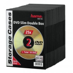 Support Hama - Lot de 25 boîtiers DVD Slim, pour 2 DVD (00051185)