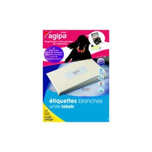 Support DVD+RW Imation 1400 Etiquettes multiusage AGIPA - 105x42mm - Blanc (A119008)