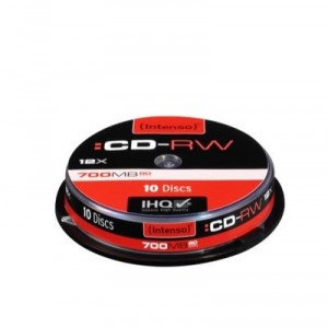 Support Intenso CD-RW 700 MB,80 Min, 12 fach, 10er cakebox résistant aux éraflures (4034303003037)