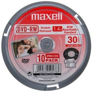 Support Maxell - DVD Caméscope - DVD-RW CAM 30 MM G3 (DVDRWVCAM3010SP)