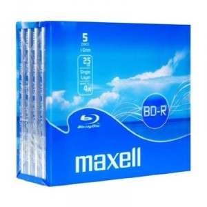 Support de stockage Maxell - Pack de 5 Disque inscriptible Blu ray simple face - 25 Go (4902580725983)