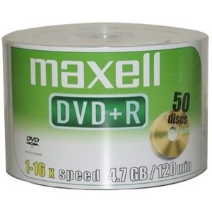 Support de stockage Maxell - Shrink 50 Dvd+R Vierge 4,7 Gb - 120Min -16X (4902580504977)