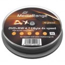 Mediarange - Cakebox 10 Dvd+Rw Vierge 4,7Gb - 120Min - 4X (4260057125125)