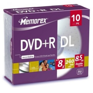 Support de stockage 8x Memorex MRX DVD+R DL 8.5GB 8X 10PK (5024460007114)