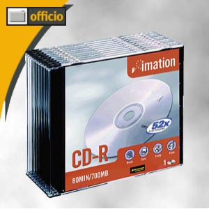 Support de stockage CD-R 52x Imation (051122186455) Lot de 10