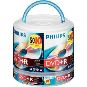 Support DVD+R Philips 4,7 GO 16x Vitesse- Cakebox (60)