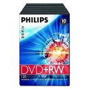 Support de stockage 4x Philips DVD Vidéo P10 DVD+RW 4X Slim Lot de 10 (8710895858236)