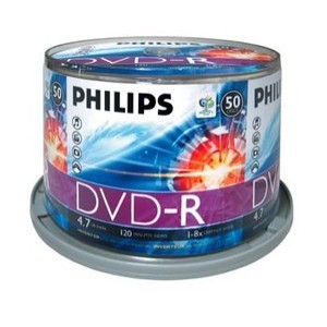 Support de stockage DVD-R 16x Philips (DM4S6B50F) Lot de 50