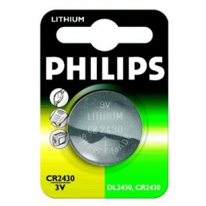 Support Philips - CR2430 - Pile bouton - Lithium (CR243000b)