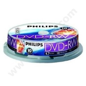 Philips DN4S4B10F - 10 x DVD-RW - 4.7 Go ( 120 minutes ) 1x - 4x - spindle - support de stockage vie... (867000035942)