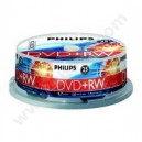 Support de stockage DVD+RW 4x Philips DW4S4B25F/00 Lot de 25