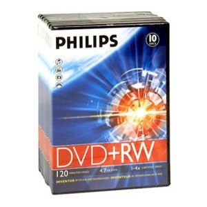 Support de stockage Philips DVD+RW4x x 5 Slim Vidéo Box (908210004598)