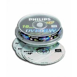 Support de stockage 4x Philips - Spindle - 10 DVD+RW 4.7 Go 4x - 908210002436 Lot de 10 (8710895798648)