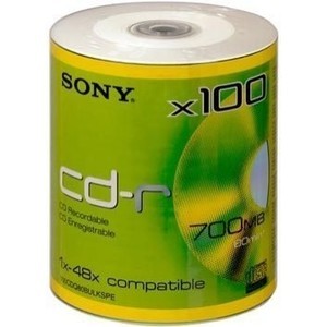 Sony 80min 48x media CD-R/700MB 48xspd bulk 100pk (100CDQ80NBULKSPE)