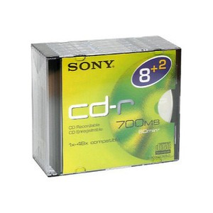 Support CD-R / CD-RW SONY CD-R 700MB X10 Lot de 10 (4901780791279)