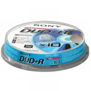 Storage Media Sony 16x DVD + R Pack of 10 10DPR120BSP