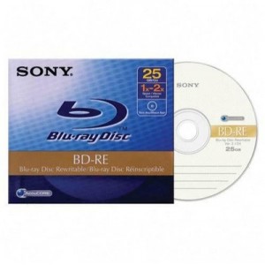 Support de stockage BD-RE 2x Sony Blu Ray - RE/25GB+VAIO sticker Blu Ray-Rewritable 25 GBDVD Re-Writable (BNE25AV) à l'unité 