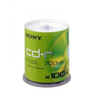 Storage Media Sony 52x CD-R 100CDQ80NSPD Lot 100 (04901780872213)