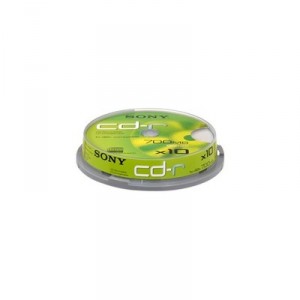 Support de stockage CD-R 48x Sony (10CDQ80NSPD) Lot de 10