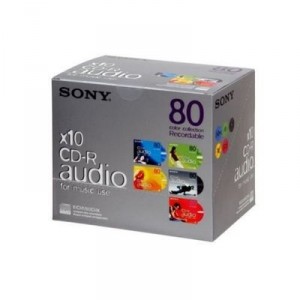 Support de stockage CD-R Sony - CDR Audio - Pack de 10 - 80 minutes - Couleur - 10CRM80 CRX (10CRM80CRX)