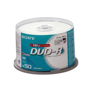 Storage Media Sony 16x CD-R / W and DVD-R Pack of 50 (50DMR47BSPIP)