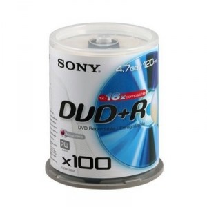 Storage Media Sony 16x DVD + R Pack of 100 100DPR120BSP