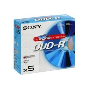 Support de stockage DVD-R 16x Sony 5DMR47 Lot de 5 (04901780944613)