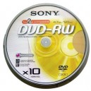 Support de stockage Sony - DVD-RW Enregistrable et Réinscriptible - Vitesse 2 X/1X - Spindle de 10 - 4.7 Go - 10DMW47ASP Lot d