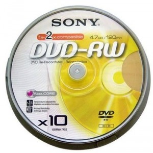 Support de stockage Sony - DVD-RW Enregistrable et Réinscriptible - Vitesse 2 X/1X - Spindle de 10 - 4.7 Go - 10DMW47ASP Lot d