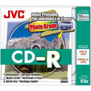 Support JVC Taiyo Yuden CD-R 52x Printable WaterShield, 10 parts slimcase (4975769369155)