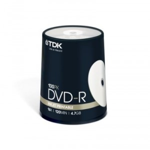 Support 16x TDK DVD-R 4.7GB 16x 100pk Cake Box Printable (t19915)