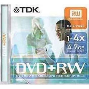 DVD+RW 4x TDK - 10 x DVD-RW - 4.7 Go ( 120 minutes ) 2x - 4x - boîtier CD - support de stockage Lot de 10