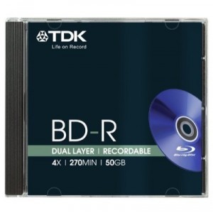 Support de stockage 4x TDK (BD-R50JC4XE) Lot de 50