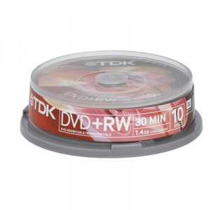 Support TDK DVD+RW 1.4GB 30Min 1-4x 8cm Cakebox Spindle (10 Pack)