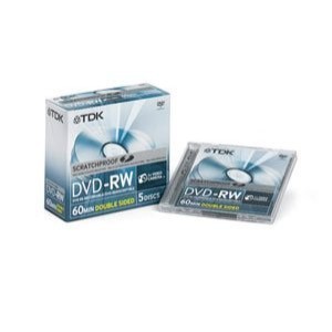 Support de stockage TDK DVD-RW 2.8GB 60Min 1-2x 8cm Jewel Case (5 Pack)