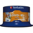 Support Verbatim 50 x DVD-R - 4.7 GB ( 120 Min. ) 16x - breite bedruckbare FlÃ¤che fÃ¼r Fotos - Spindel - Speichermed... Lo