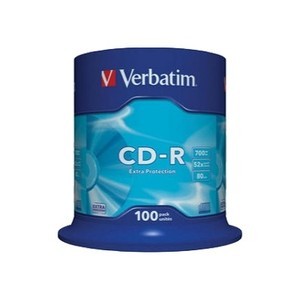 Support de stockage 52x CD-R VERBATIM 700 Mo 80min Spindle 100 (023942434115)