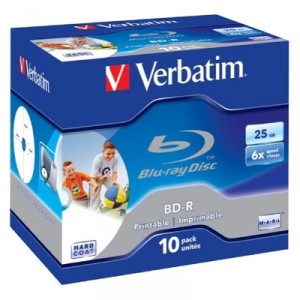 Support Verbatim - 43713 - BD-R single layer - 6X - 25 GB - printable surface - with plastic housing of ... Set of 10