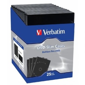 Support Verbatim - 49985 - Boîtier DVD vidéo Slim Case - 25 pièces Lot de 25