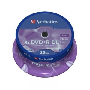 Support 8x VERBATIM DVD+R DL 8.5GB 8x Cakebox 25 pcs. (23942437574)