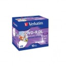 Support de stockage DVD+R Double couche 8x VERBATIM DVD+RDL 8.5Go 8x imprimable 10 pièces Lot de 10 (43665)