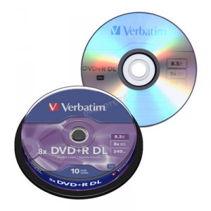 Support de stockage DVD+R 8x Verbatim (43666) Lot de 10