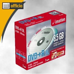 Support de stockage DVD+R 2.4x Imation (20409) Lot de 5
