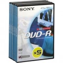 Support de stockage DVD-R 16x Sony 5DMR47BVD Lot de 5 (4905524328837)