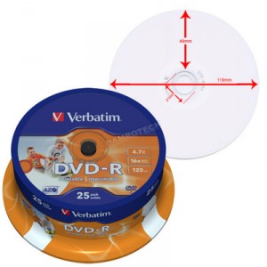 Storage Media Verbatim 16x DVD-R (43,538) (Pack of 25)