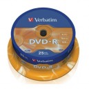 Support de stockage DVD-R 16x Verbatim (023942435228) Lot de 25